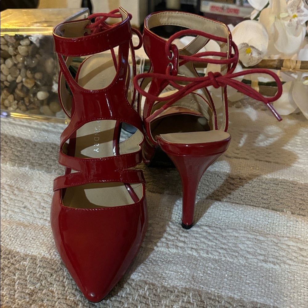 Red Strappy Heels GUC